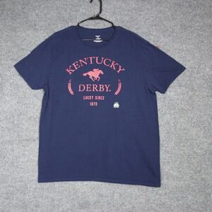 Kentucky Derby Mens XL Navy Blue T Shirt Lucky Since 1875 Horse Racing Graphic